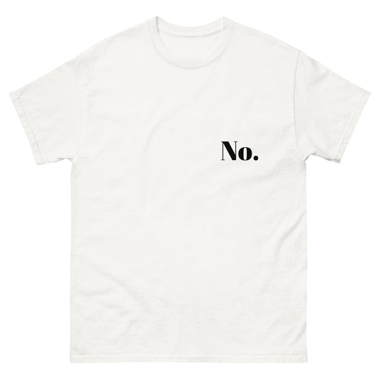 "No." Tee